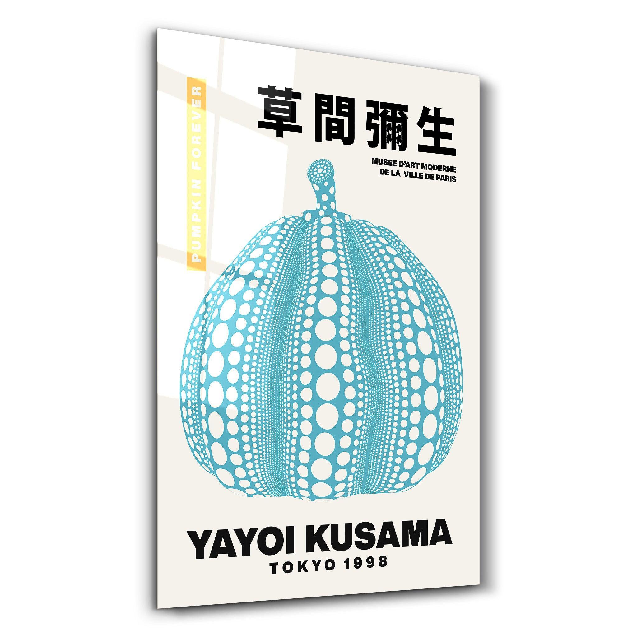 アート・デザイン・音楽 William  Tokyo Yayoi Kusama Blue Tokyo 1998 | Glass Wall Art – Artdesigna