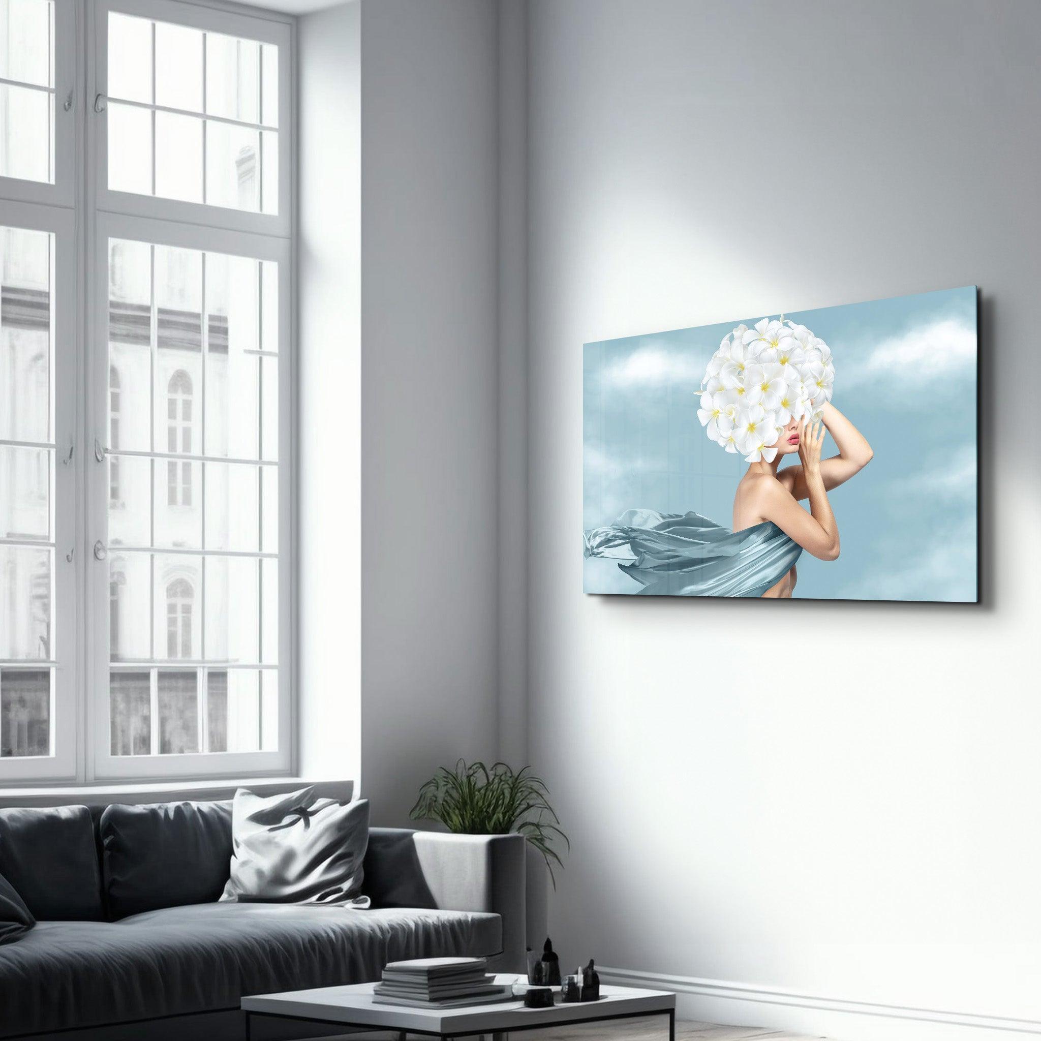 Beauty Head | Designer's Collection Glass Wall Art - Artdesigna