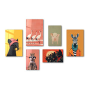 Vivid and Stylish Wildlife Gallery Glass Wall Art Set - Artdesigna