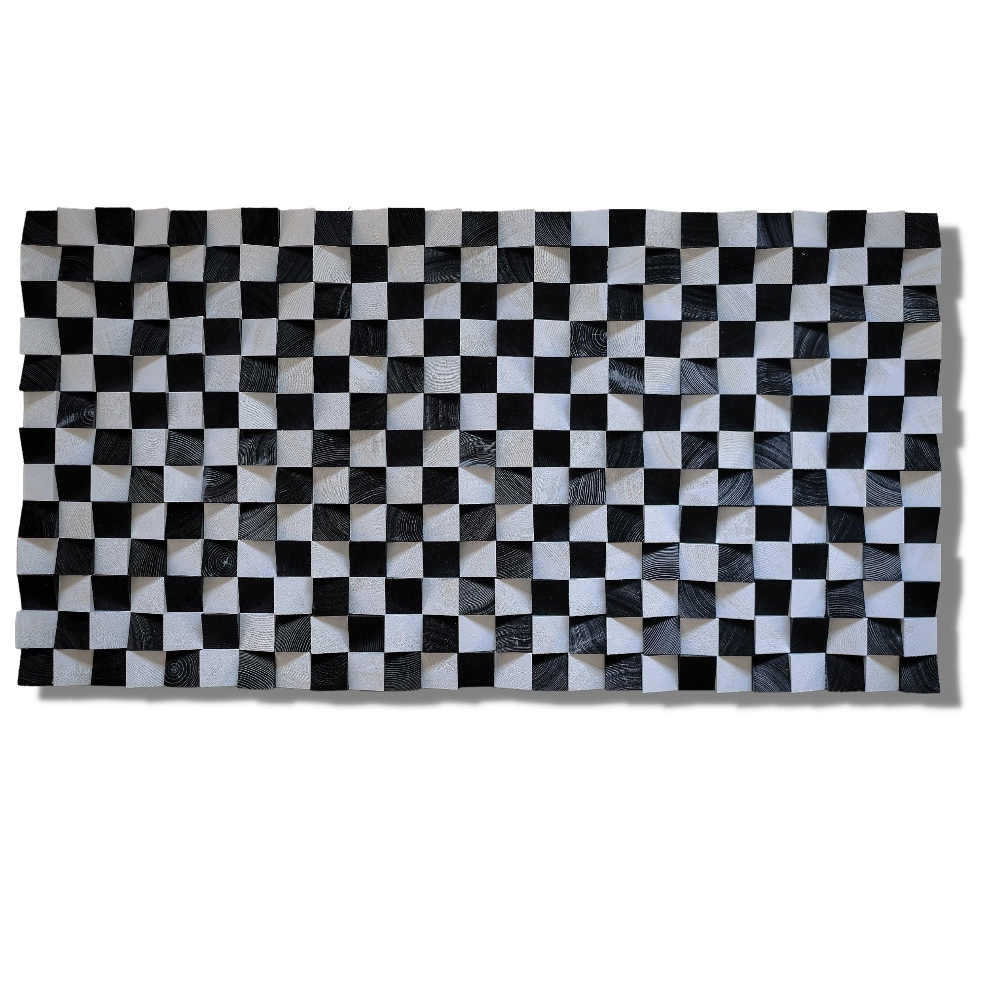 Black and White | Premium Wood Handmade Wall Sculpture - Limited Edition - Artdesigna