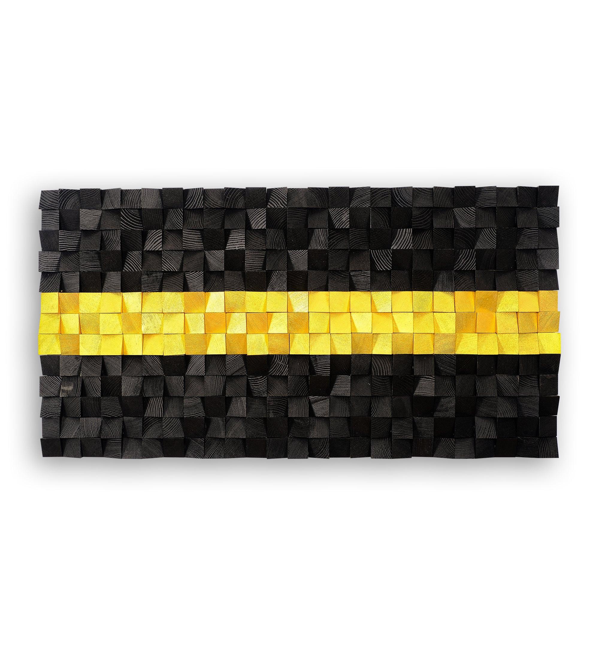 Golden Way| Premium Wood Handmade Wall Sculpture - Limited Edition - Artdesigna