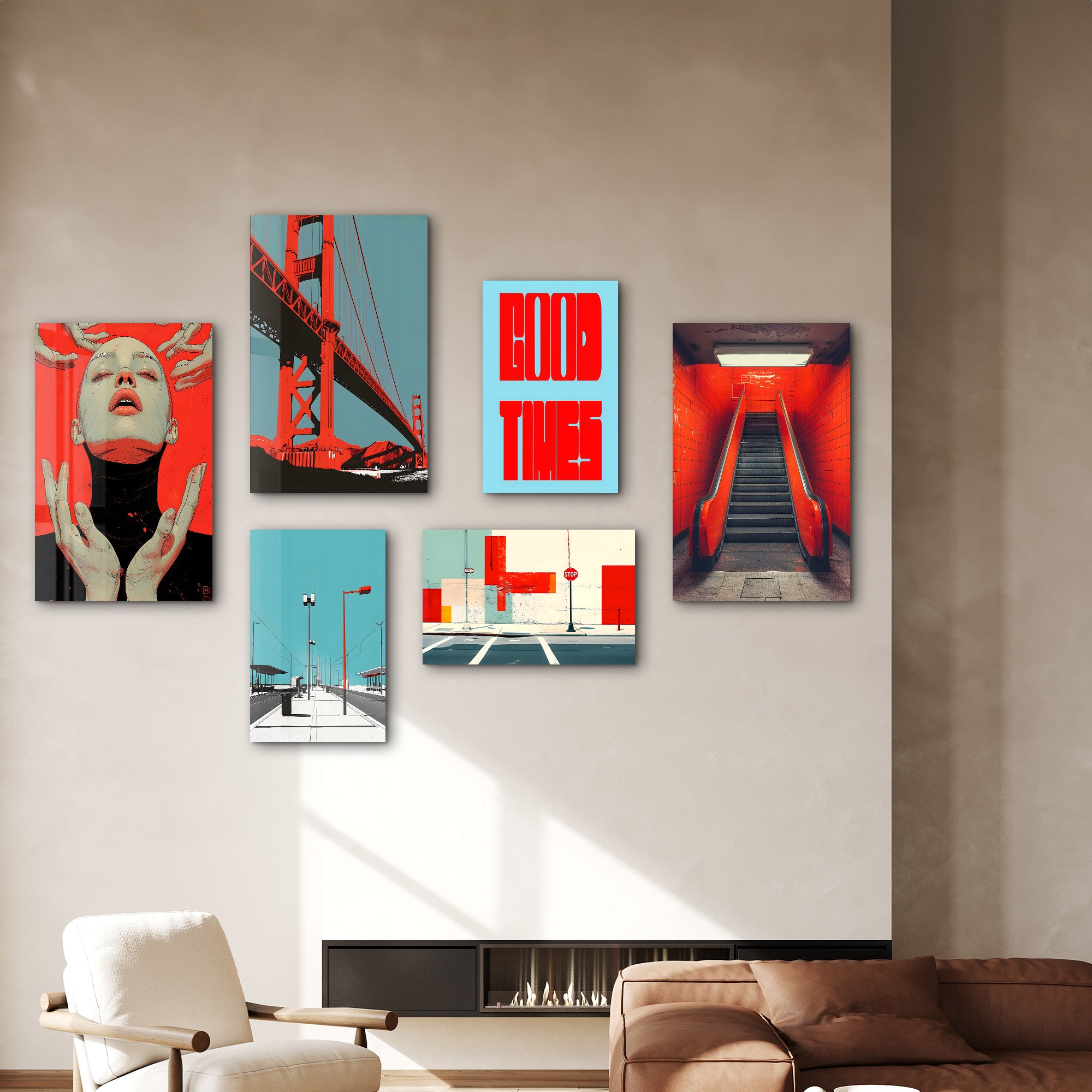 Urban Radiance & Architectural Harmony Gallery Glass Wall Art Set - Artdesigna