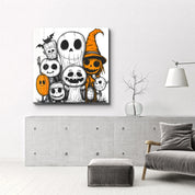 Haunted Halloween Crew | Halloween Style Glass Wall Art - Artdesigna