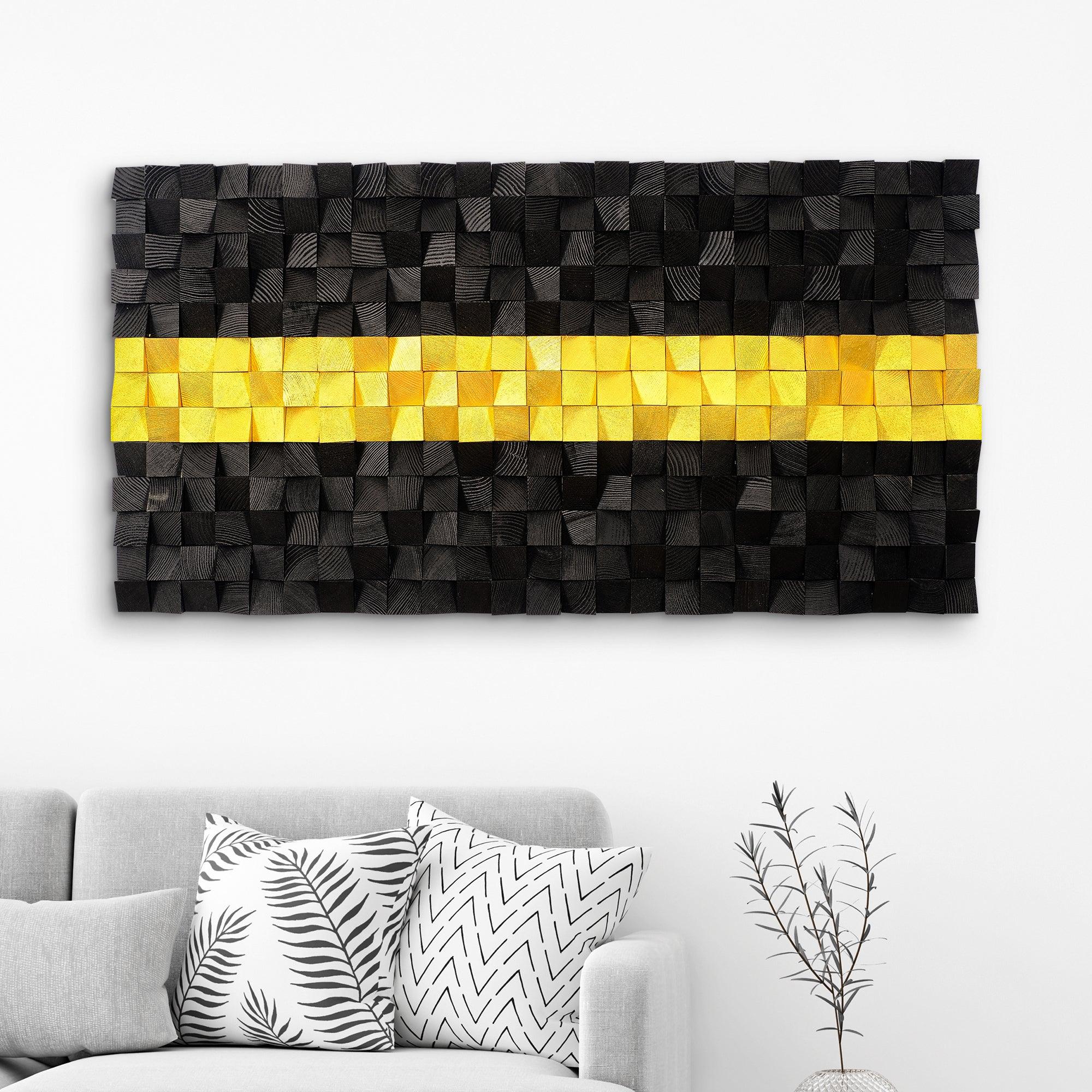 Golden Way| Premium Wood Handmade Wall Sculpture - Limited Edition - Artdesigna