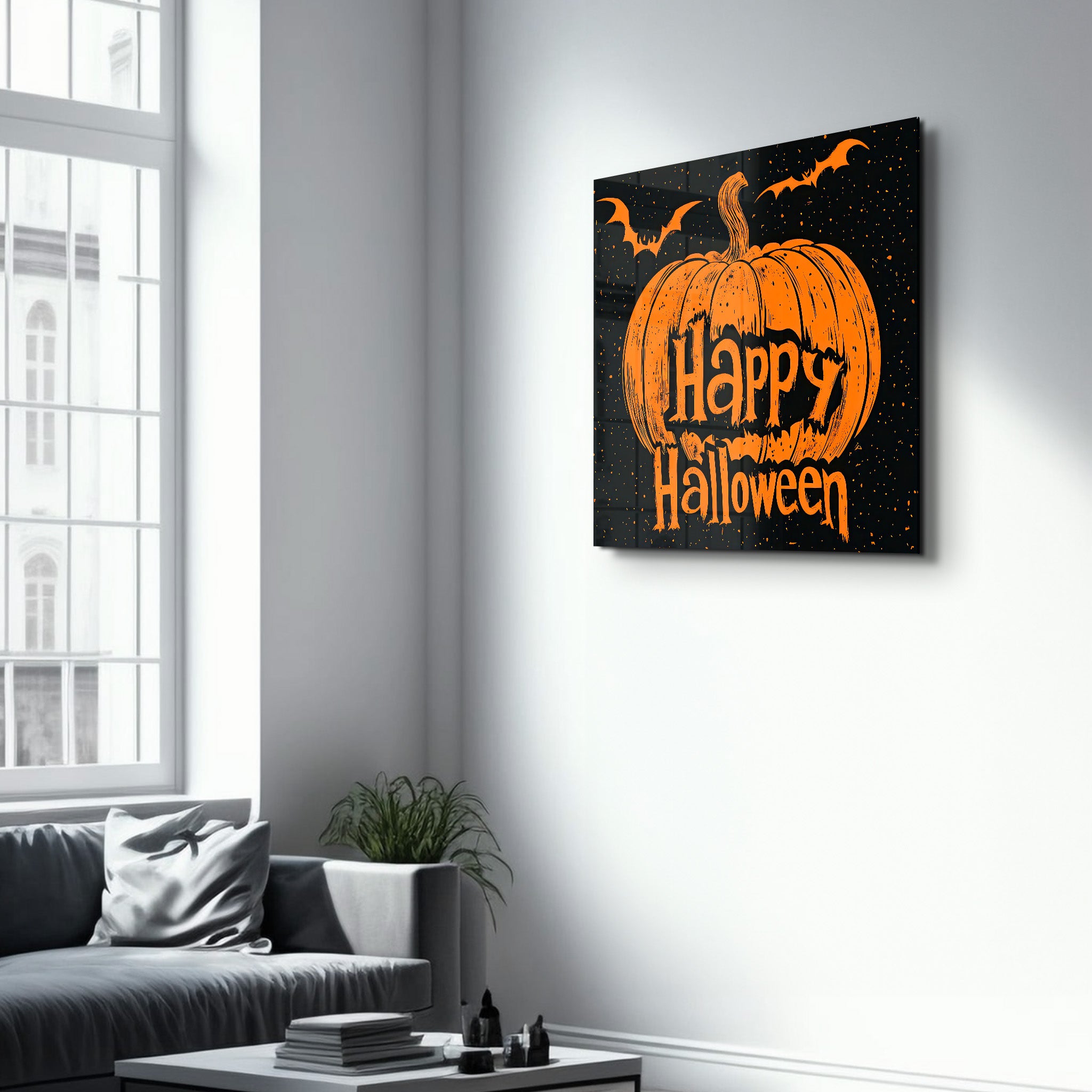 Happy Halloween 2 | Halloween Style Glass Wall Art - Artdesigna