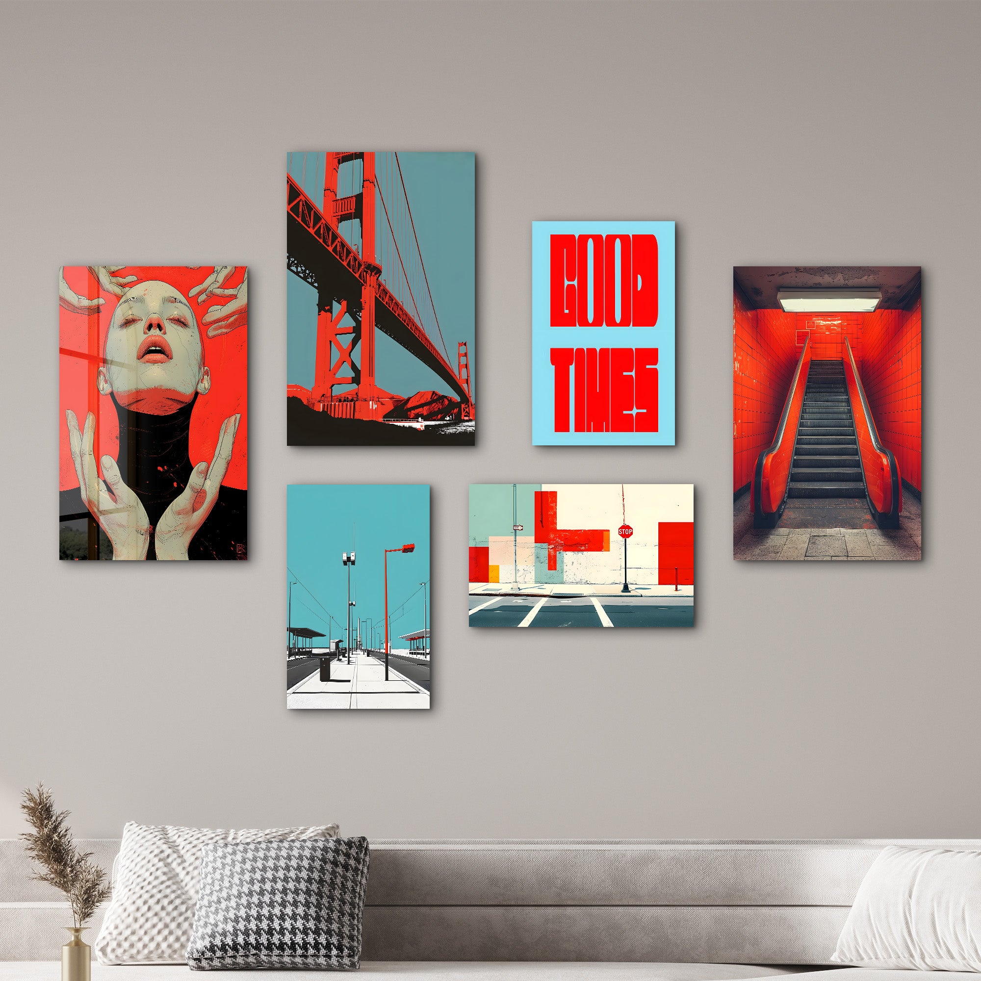 Urban Radiance & Architectural Harmony Gallery Glass Wall Art Set - Artdesigna