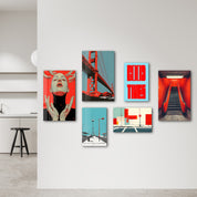 Urban Radiance & Architectural Harmony Gallery Glass Wall Art Set - Artdesigna