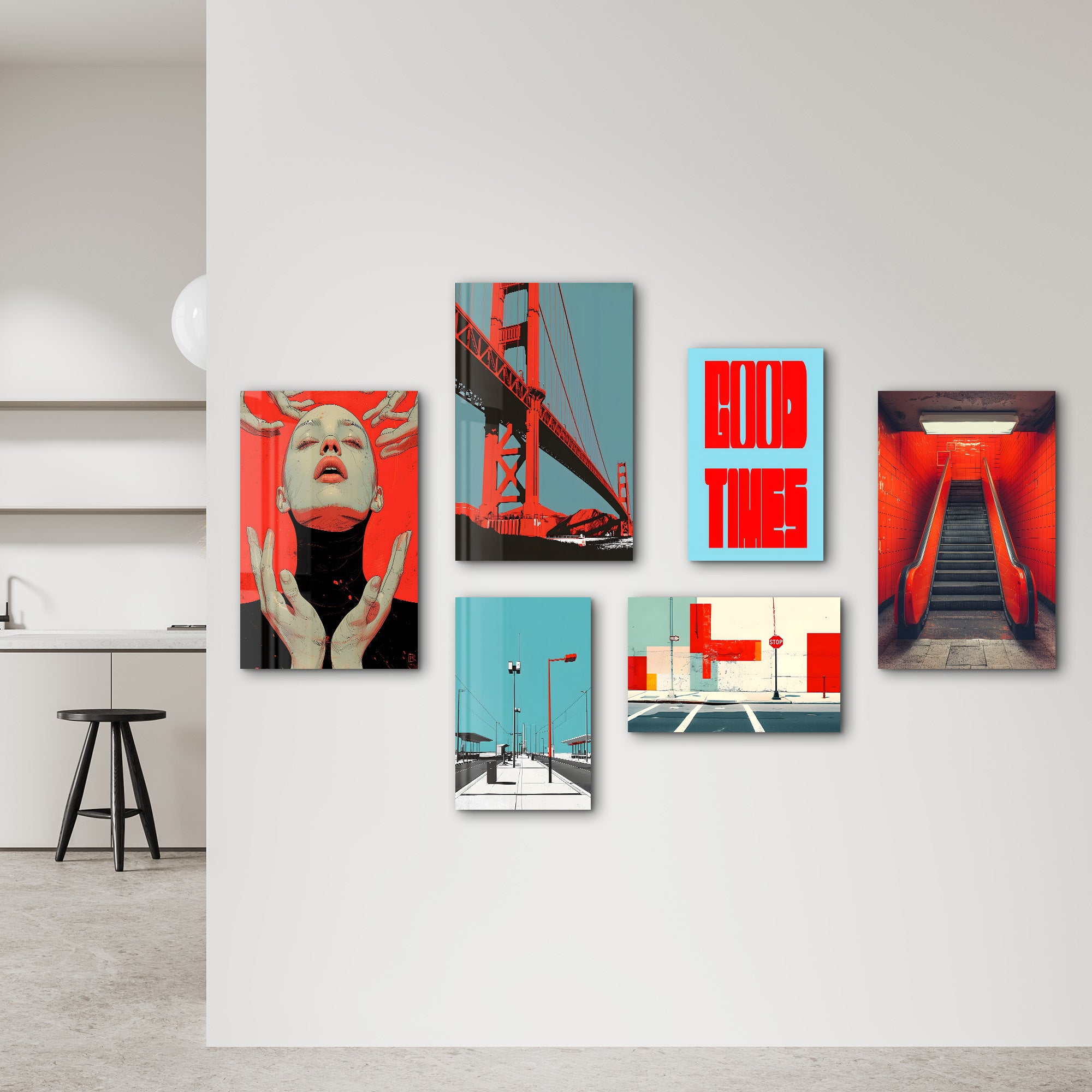 Urban Radiance & Architectural Harmony Gallery Glass Wall Art Set - Artdesigna