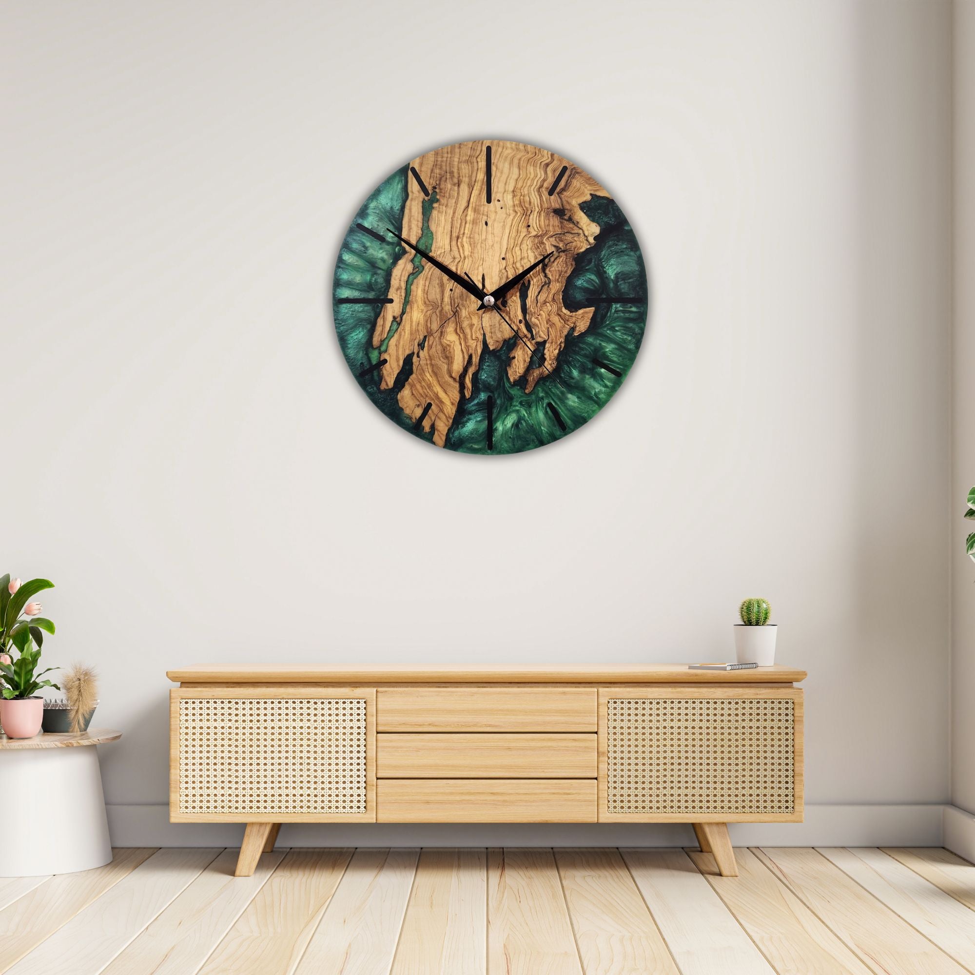 Green Forest Timekeeper | Premium Handmade Wall Clocks - Artdesigna