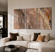 Terracotta Marble Trio | Glass Wall Art