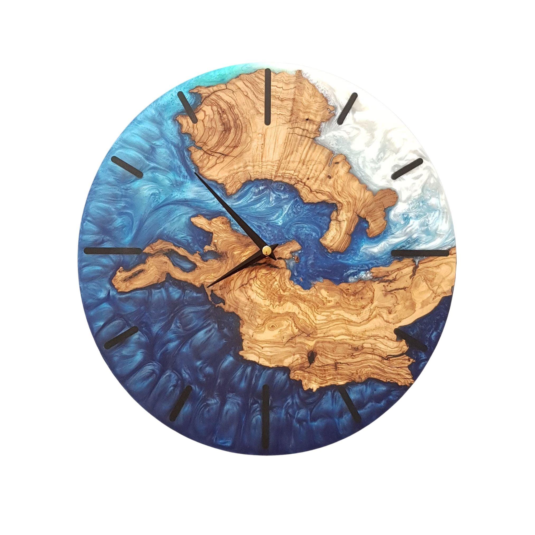 Coastal Azure Timekeeper | Premium Handmade Wall Clocks - Artdesigna