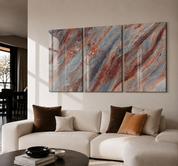 Ember Stone Abstract Trio | Glass Wall Art