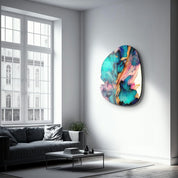 ・"Dance of Watercolors"・Amorphous Collection Glass Wall Art - ArtDesigna Glass Printing Wall Art