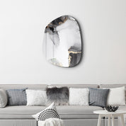 ・"Off White Marble"・Amorphous Collection Glass Wall Art - ArtDesigna Glass Printing Wall Art