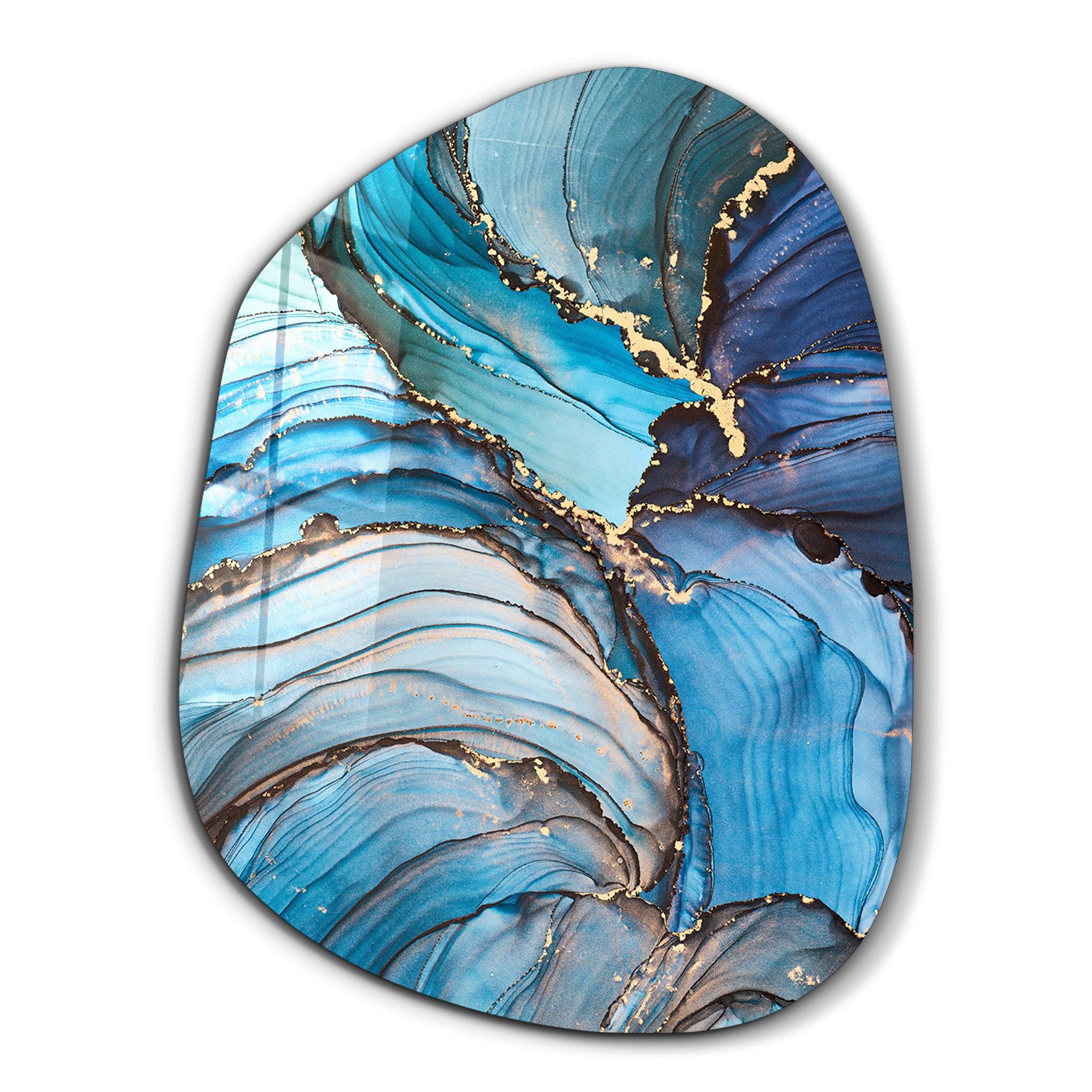 ・"Blue Marble"・Amorphous Collection Glass Wall Art - ArtDesigna Glass Printing Wall Art