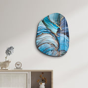 ・"Blue Marble"・Amorphous Collection Glass Wall Art - ArtDesigna Glass Printing Wall Art