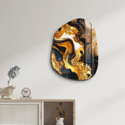 ・"Golden Roots"・Amorphous Collection Glass Wall Art - ArtDesigna Glass Printing Wall Art