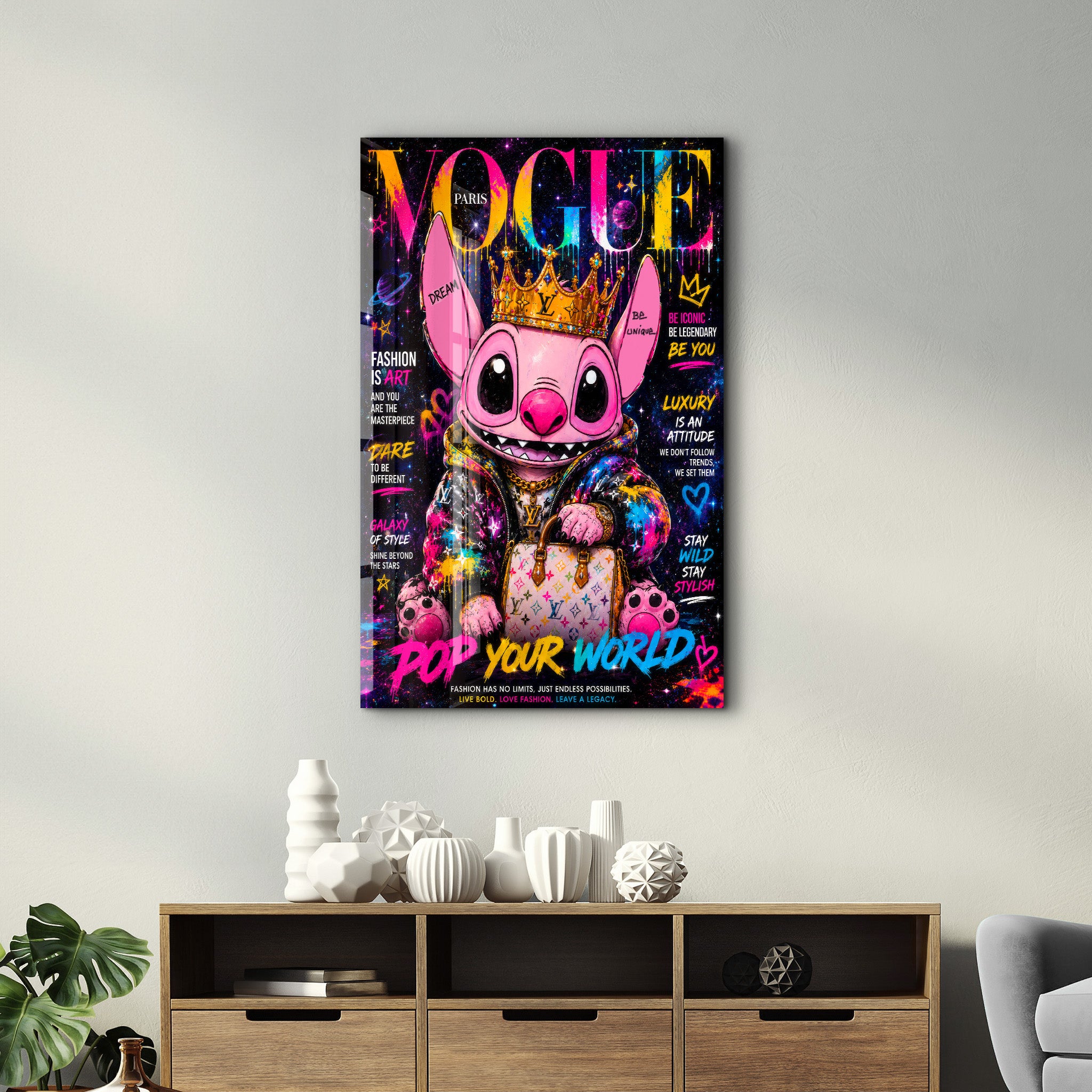 Vogue Galaxy by Mr. Pablo Costa | Glass Wall Art