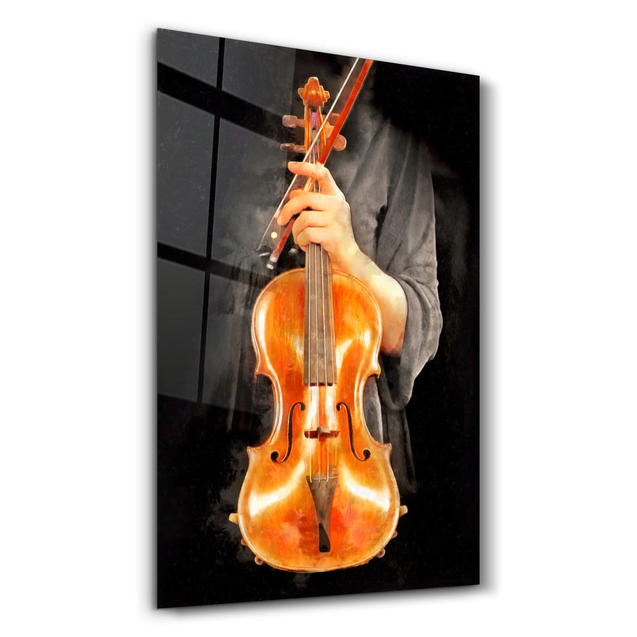 Violin | Glass Wall Art - Artdesigna