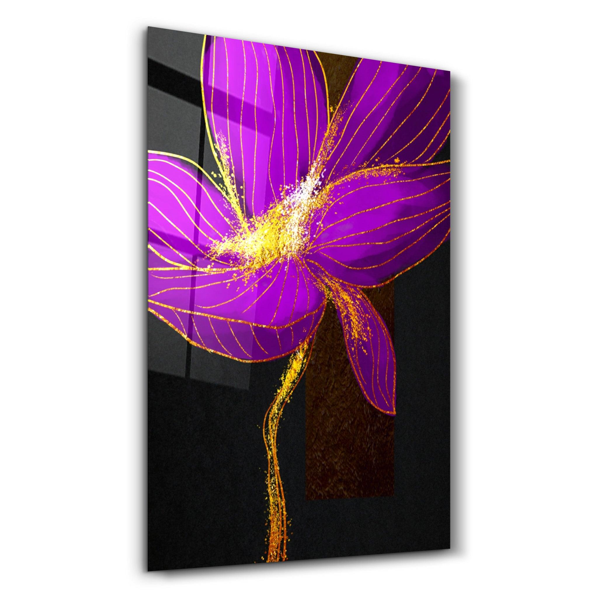 Purple Silence | Glass Wall Art - Artdesigna