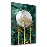 Abstract Deer & Birds V3 | Glass Wall Art