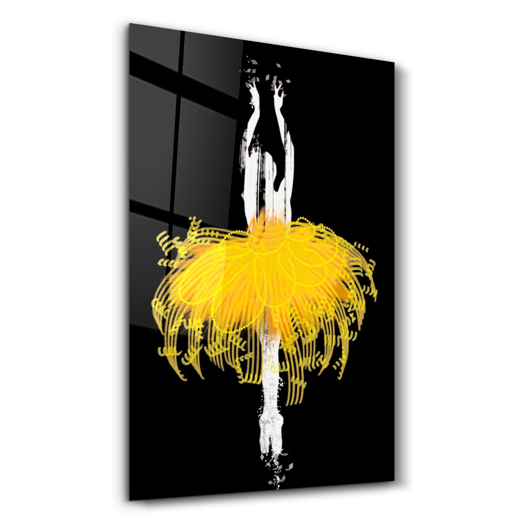 Ballerina' Glow | Glass Wall Art - Artdesigna