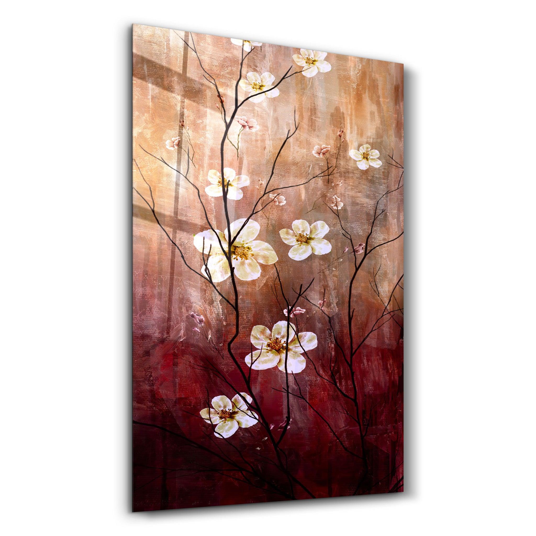 Yellow Flowers | Glass Wall Art - Artdesigna