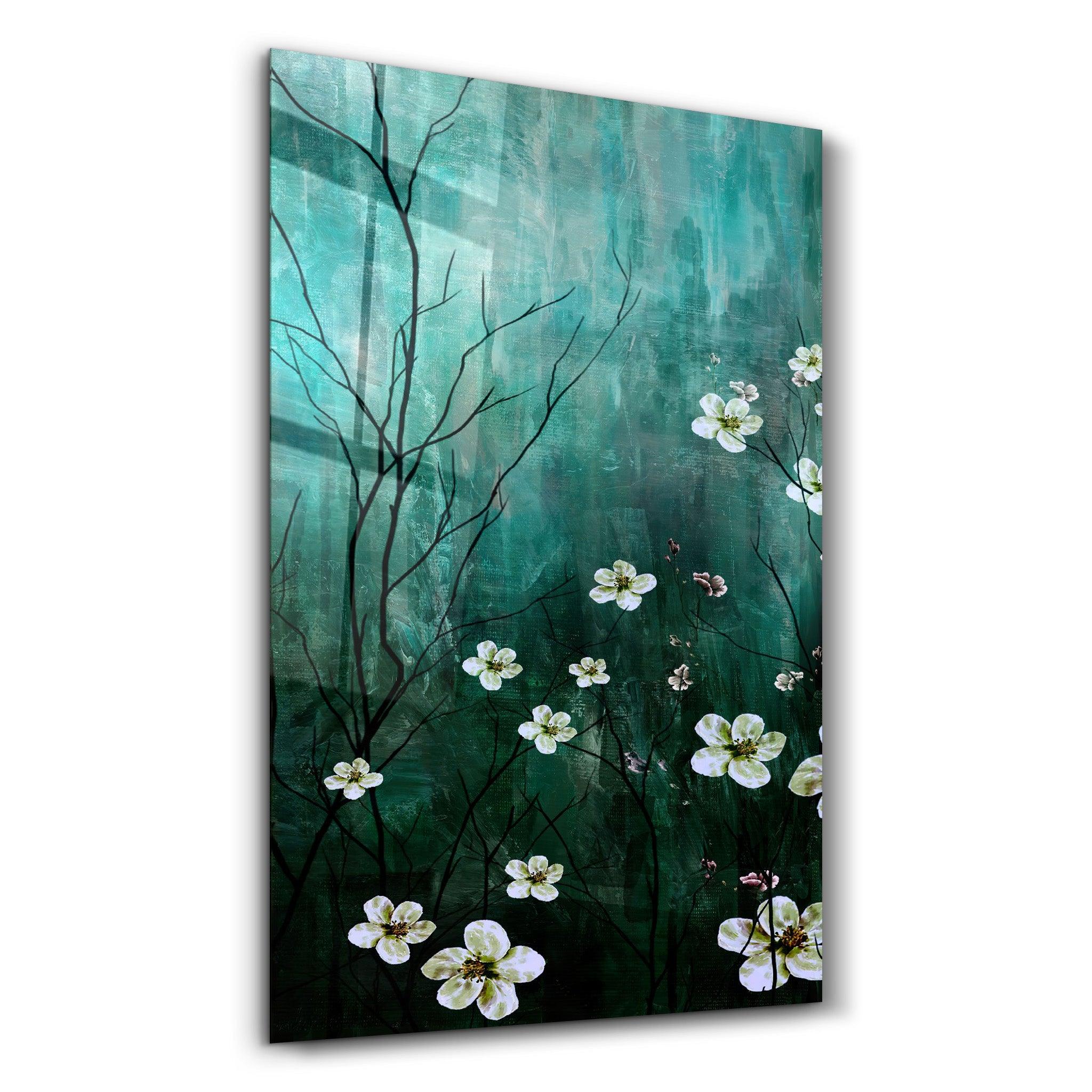 Yellow Flowers V2 | Glass Wall Art - Artdesigna