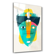 Abstract Colorful Face V2 | Glass Wall Art - Artdesigna