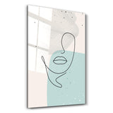 Abstract Shapes and Face V2 | Glass Wall Art