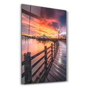 Black Pier | Glass Wall Art - Artdesigna