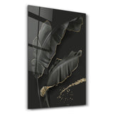 Black and Gold Feather | Glass Wall Art