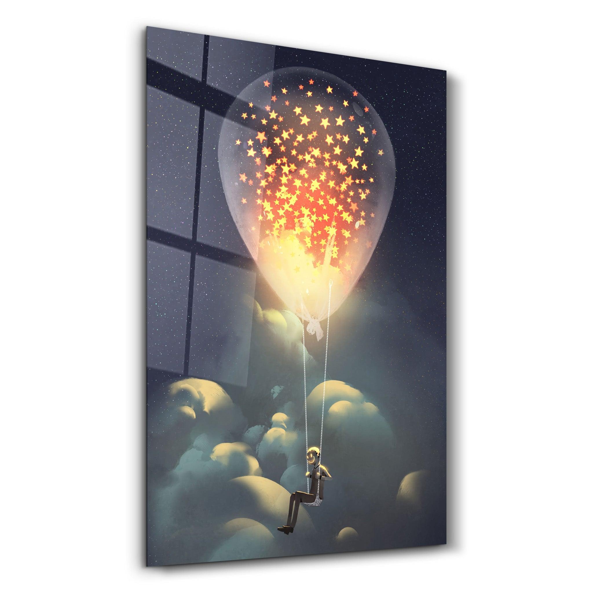 The Happiness Of The Swing | Glass Wall Art - Artdesigna