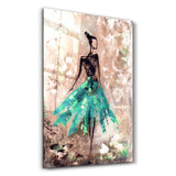Ballerina (Green) | Glass Wall Art
