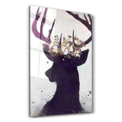 Deer | Glass Wall Art - Artdesigna