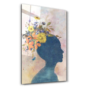 Abstract Women and Flowers | Glass Wall Art - Artdesigna