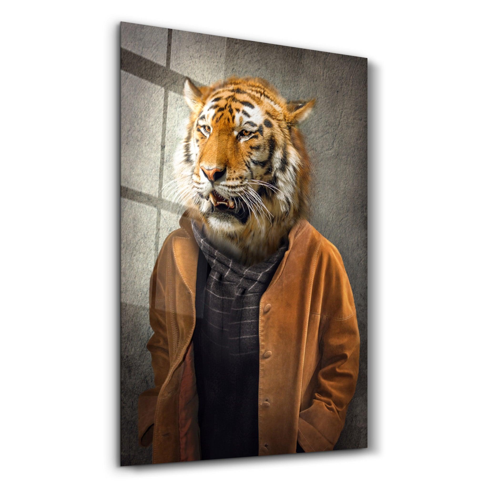 Tiger Head | Glass Wall Art - Artdesigna