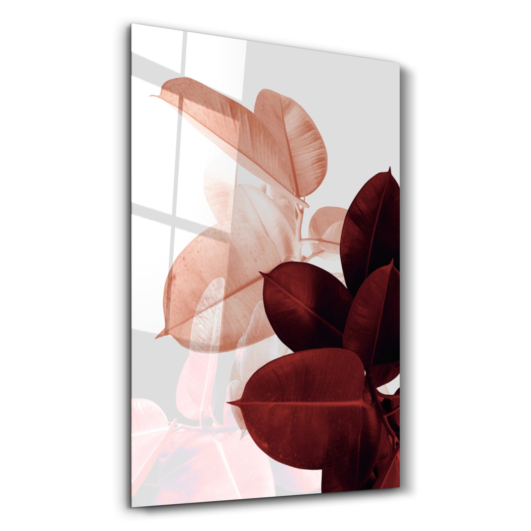 Abstract Leaves V2 | Glass Wall Art - Artdesigna