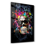 Cool Skull | Glass Wall Art - Artdesigna