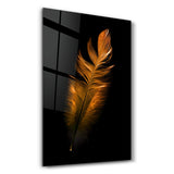 Orange Feather | Glass Wall Art