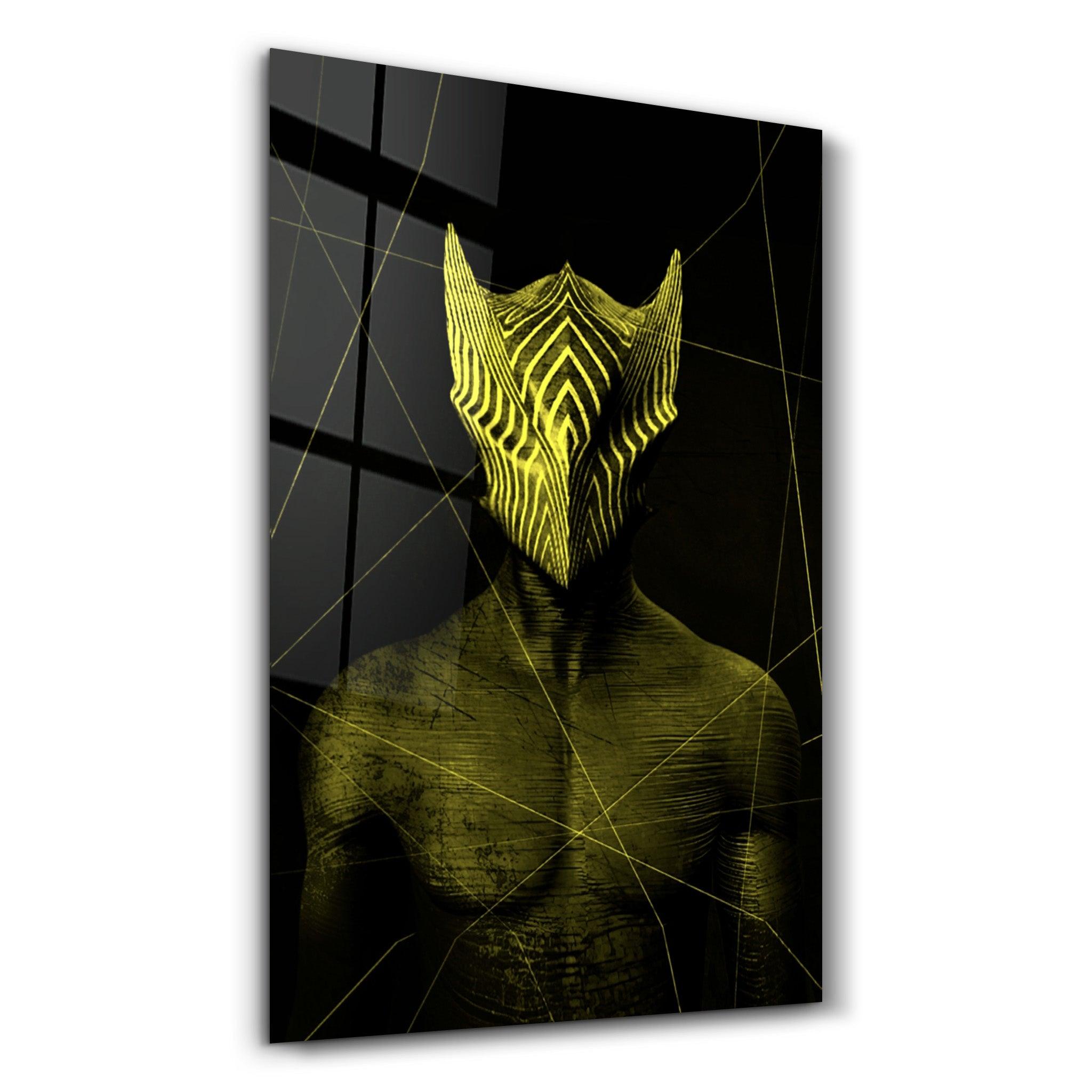 Abstract Masked Man V3 | Glass Wall Art - Artdesigna