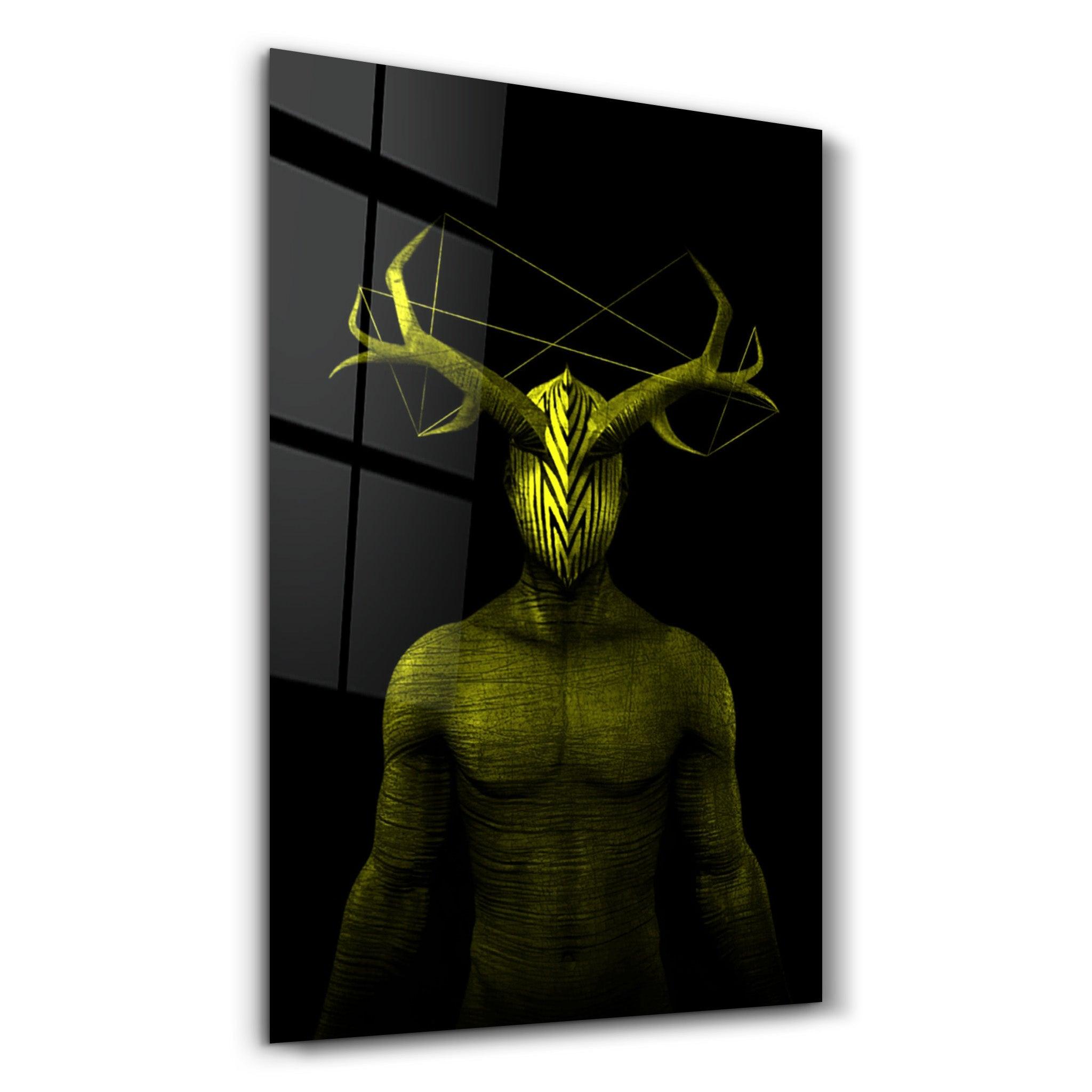 Abstract Masked Man V9 | Glass Wall Art - Artdesigna