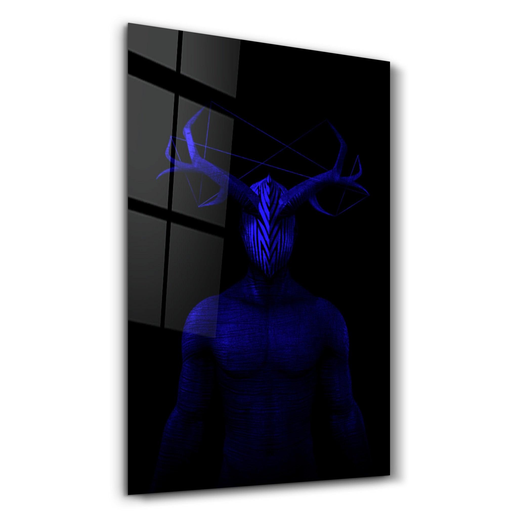 Abstract Masked Man V11 | Glass Wall Art - Artdesigna