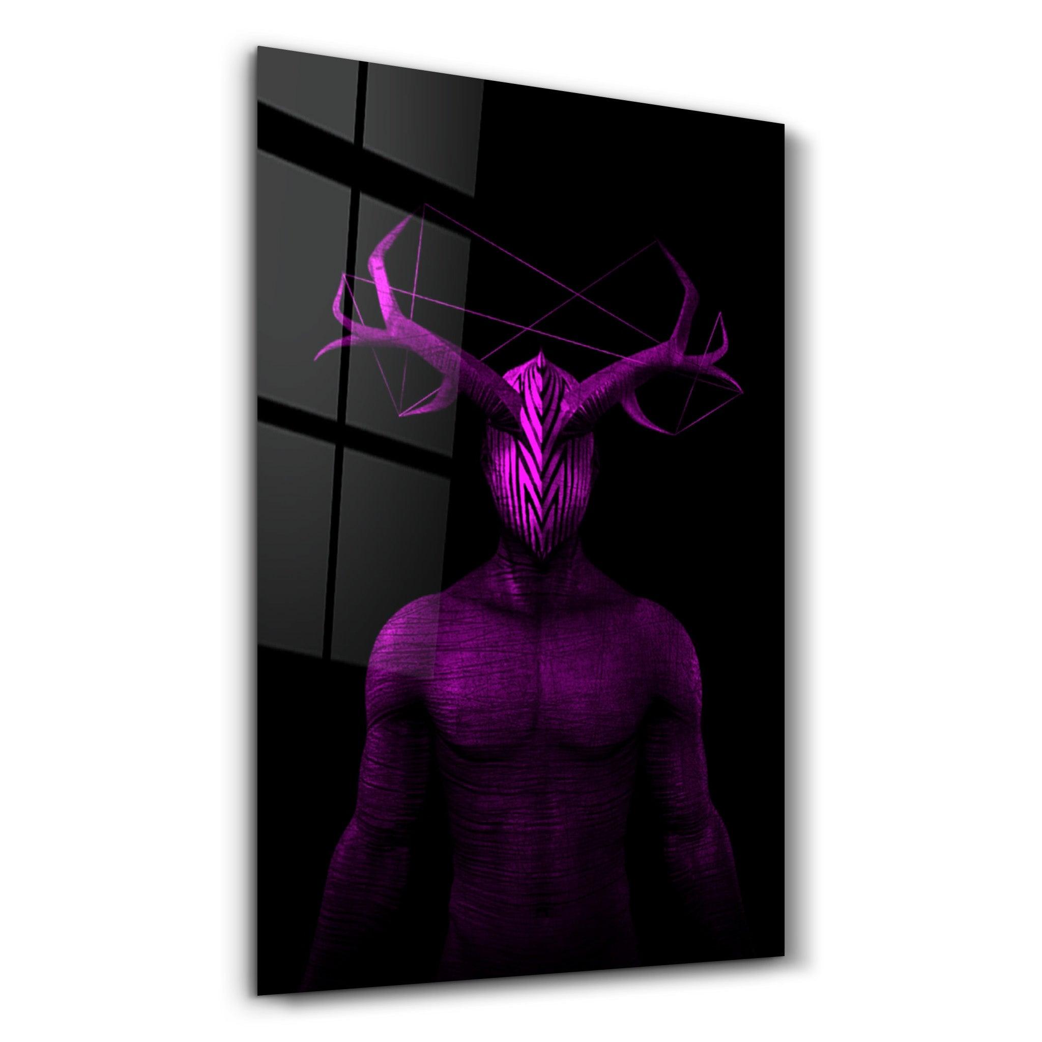 Abstract Masked Man V12 | Glass Wall Art - Artdesigna