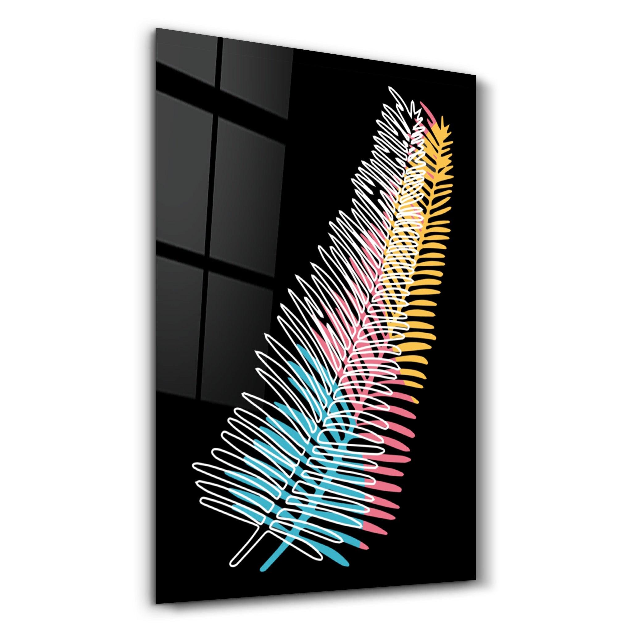 Modern Line Abstract V14 | Glass Wall Art - Artdesigna