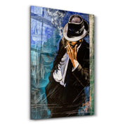 Lonely Man | Glass Wall Art - Artdesigna