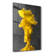 Yellow Fog | Glass Wall Art - Artdesigna