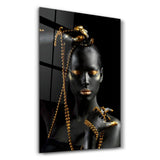 Golden Lips v2 | Glass Wall Art