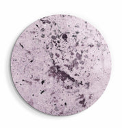 ・"Stone with Crystals - Light Purple"・Rounded Glass Wall Art - ArtDesigna Glass Printing Wall Art