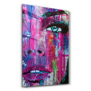 Woman Face | Glass Wall Art - Artdesigna